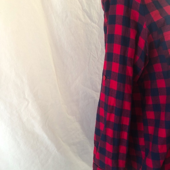 Red Black Plaid Long Sleeve Ellison Shirt Medium - Picture 4 of 8